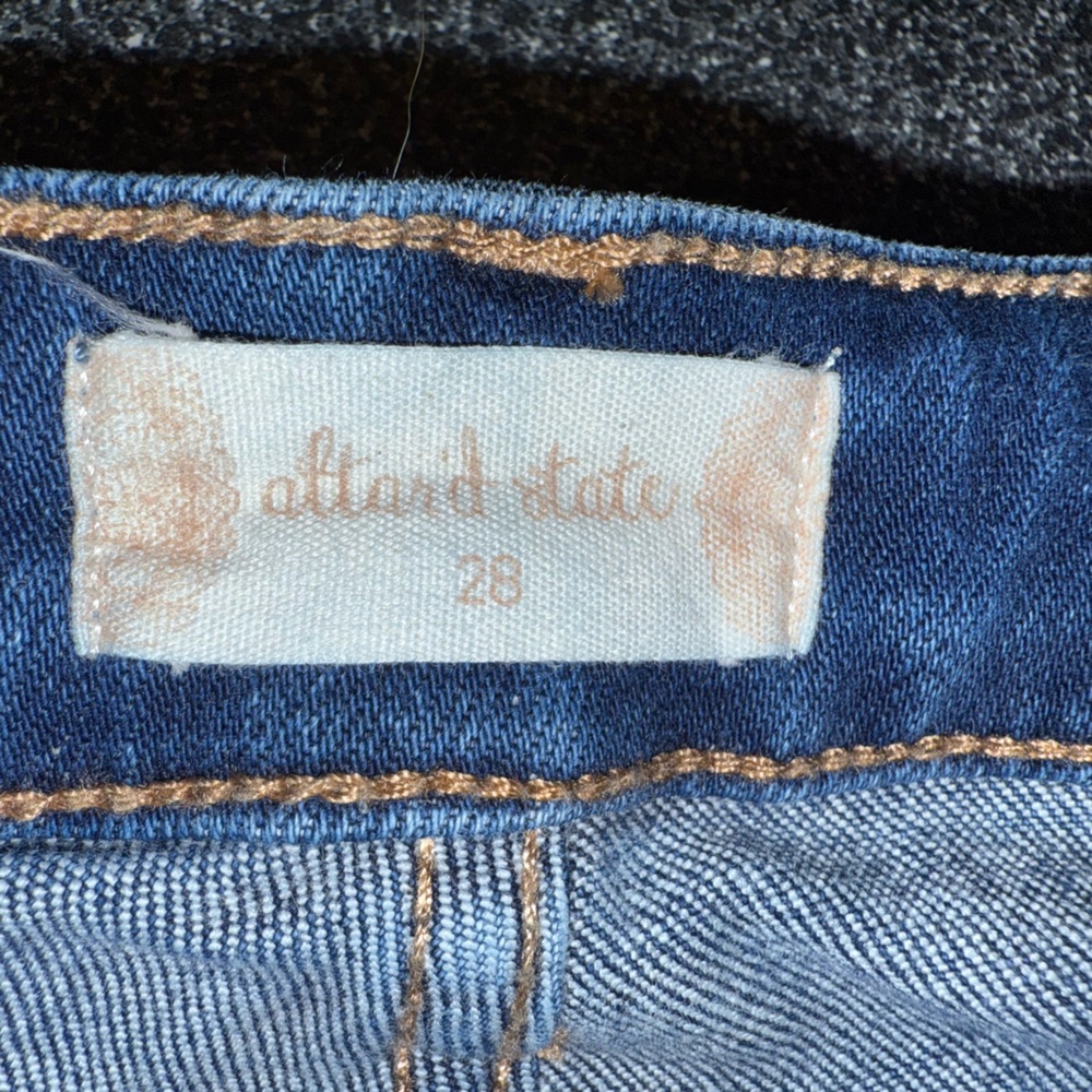 Altar'd State High Rise Button-Fly Blue Jeans - Picture 3 of 7